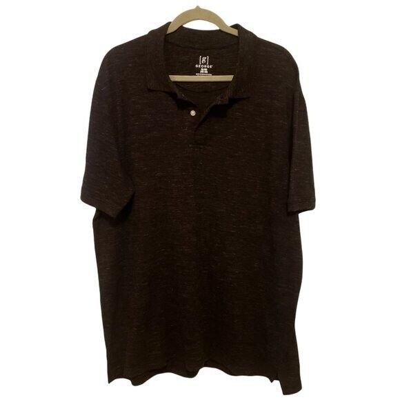 George Mens Sz XL Black  Solid Short Sleeve Polo Shirt - Picture 1 of 9